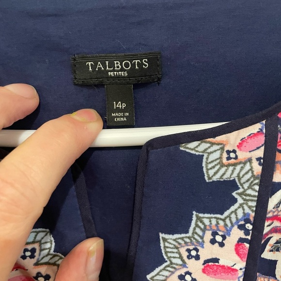 Talbots Navy and Pink Paisley Dress - Picture 5 of 8
